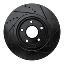 R1 07-15 Nissan Sentra Front Left Drilled & Slotted Black Brake Rotor