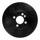 R1 07-15 Mini Cooper Clubman Front Drilled & Slotted Black Brake Rotor