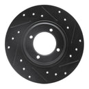 R1 81-84 Toyota STARLET Front Right Drilled & Slotted Black Brake Rotor