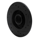 R1 85-02 Volkswagen Cabrio Rear Left Drilled & Slotted Black Brake Rotor