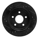 R1 90-92 Ford Taurus SHO Rear Right Drilled & Slotted Black Brake Rotor