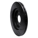 R1 12-25 Chrysler Town & Country Front Left Drilled & Slotted Black Brake Rotor
