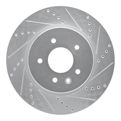R1 00-06 Jaguar XJR Rear Right Drilled & Slotted Silver Brake Rotor