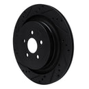 R1 19-24 Ford Edge Rear Left Drilled & Slotted Black Brake Rotor