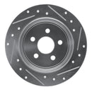 R1 95-03 Chrysler PT Cruiser Rear Left Drilled & Slotted Silver Brake Rotor