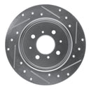 R1 01-05 Acura EL Rear Left Drilled & Slotted Silver Brake Rotor