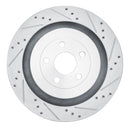 R1 19-24 Ford Edge Rear Drilled & Slotted Silver Brake Rotor Set