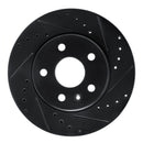 R1 11-16 Buick LaCrosse Front Right Drilled & Slotted Black Brake Rotor