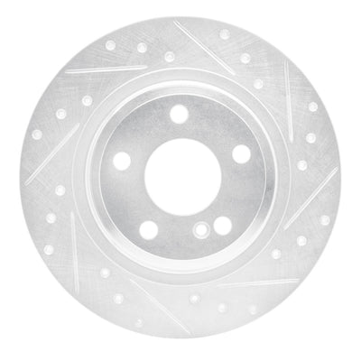 R1 12-20 Mercedes-Benz SLK250 Rear Right Drilled & Slotted Silver Brake Rotor