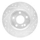 R1 12-20 Mercedes-Benz SLK250 Rear Right Drilled & Slotted Silver Brake Rotor
