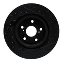 R1 18-25 Lexus UX300h Front Left Drilled & Slotted Black Brake Rotor
