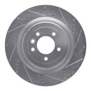 R1 13-17 Land Rover Range Rover Front & Rear Drilled & Slotted Silver Brake Rotor Set