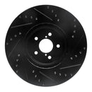R1 05-18 Subaru Outback Front Left Drilled & Slotted Black Brake Rotor