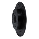 R1 16-16 Honda CR-Z Rear Right Drilled & Slotted Black Brake Rotor