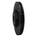 R1 99-04 Audi S6 Front Left Drilled & Slotted Black Brake Rotor