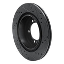 R1 93-99 Dodge STEALTH Rear Left Drilled & Slotted Black Brake Rotor