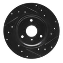 R1 05-16 Smart Fortwo Front Left Drilled & Slotted Black Brake Rotor