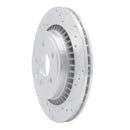 R1 10-17 Volvo XC60 Rear Right Drilled & Slotted Silver Brake Rotor