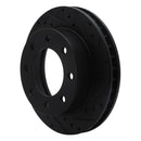 R1 99-20 Cadillac DeVille Front Right Drilled & Slotted Black Brake Rotor