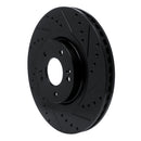 R1 13-20 Hyundai Santa Fe XL Front Right Drilled & Slotted Black Brake Rotor