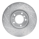 R1 89-95 BMW 530I Front Right Drilled & Slotted Silver Brake Rotor