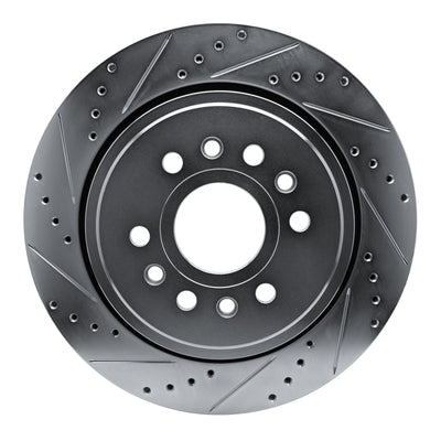 R1 21-25 Jeep Grand Wagoneer L Rear Left Drilled & Slotted Silver Brake Rotor