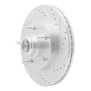 R1 97-99 Ford F-150 RWD Front Right Drilled & Slotted Silver Brake Rotor