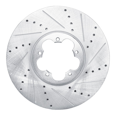 R1 14-19 Ford Transit-150 Front Right Drilled & Slotted Silver Brake Rotor