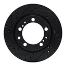 R1 91-97 Porsche 911 Right Rear Drilled & Slotted Black Brake Rotor