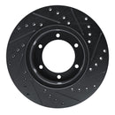 R1 86-95 Toyota 4Runner Front Drilled & Slotted Black Brake Rotor Set