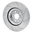R1 15-19 Jaguar E-Pace Front Left Drilled & Slotted Silver Brake Rotor