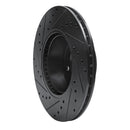 R1 89-95 BMW 525IT Front Right Drilled & Slotted Black Brake Rotor