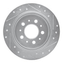 R1 95-97 Volvo 960 Rear Left Drilled & Slotted Silver Brake Rotor