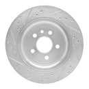 R1 10-17 Volvo XC60 Rear Right Drilled & Slotted Silver Brake Rotor