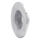 R1 94-04 Land Rover Range Rover Rear Right Drilled & Slotted Silver Brake Rotor