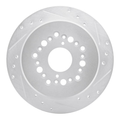R1 90-92 Lexus LS400 Rear Right Drilled & Slotted Silver Brake Rotor
