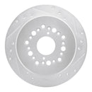 R1 90-92 Lexus LS400 Rear Right Drilled & Slotted Silver Brake Rotor