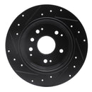 R1 99-08 Acura TL Front & Rear Drilled & Slotted Black Brake Rotor Set