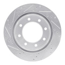 R1 99-05 Ford ExcursIon Rear Drilled & Slotted Silver Brake Rotor Set