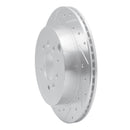 R1 07-12 Ford Edge Rear Left Drilled & Slotted Silver Brake Rotor