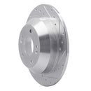 R1 10-21 Hyundai Santa Fe Rear Right Drilled & Slotted Silver Brake Rotor