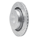 R1 2002-2010 Saab 9-5 Rear Right Drilled & Slotted Silver Brake Rotor