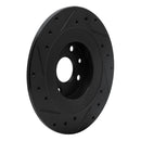 R1 01-05 Mazda Miata Rear Right Drilled & Slotted Black Brake Rotor