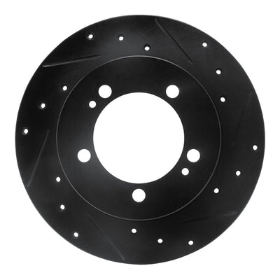 R1 90-94 Eagle TALON Rear Right Drilled & Slotted Black Brake Rotor