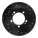 R1 90-94 Eagle TALON Rear Right Drilled & Slotted Black Brake Rotor