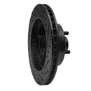 R1 68-73 Ford Mustang Front Left Drilled & Slotted Black Brake Rotor