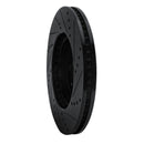R1 88-98 Saab 9000 Front Left Drilled & Slotted Black Brake Rotor