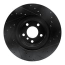 R1 12-20 BMW M240I Coupe & Convertible Rear Left Drilled & Slotted Black Brake Rotor