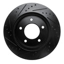 R1 97-04 Ford F-150 4WD Front Right Drilled & Slotted Black Brake Rotor