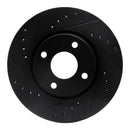 R1 98-04 Ford Contour Front Left Drilled & Slotted Black Brake Rotor